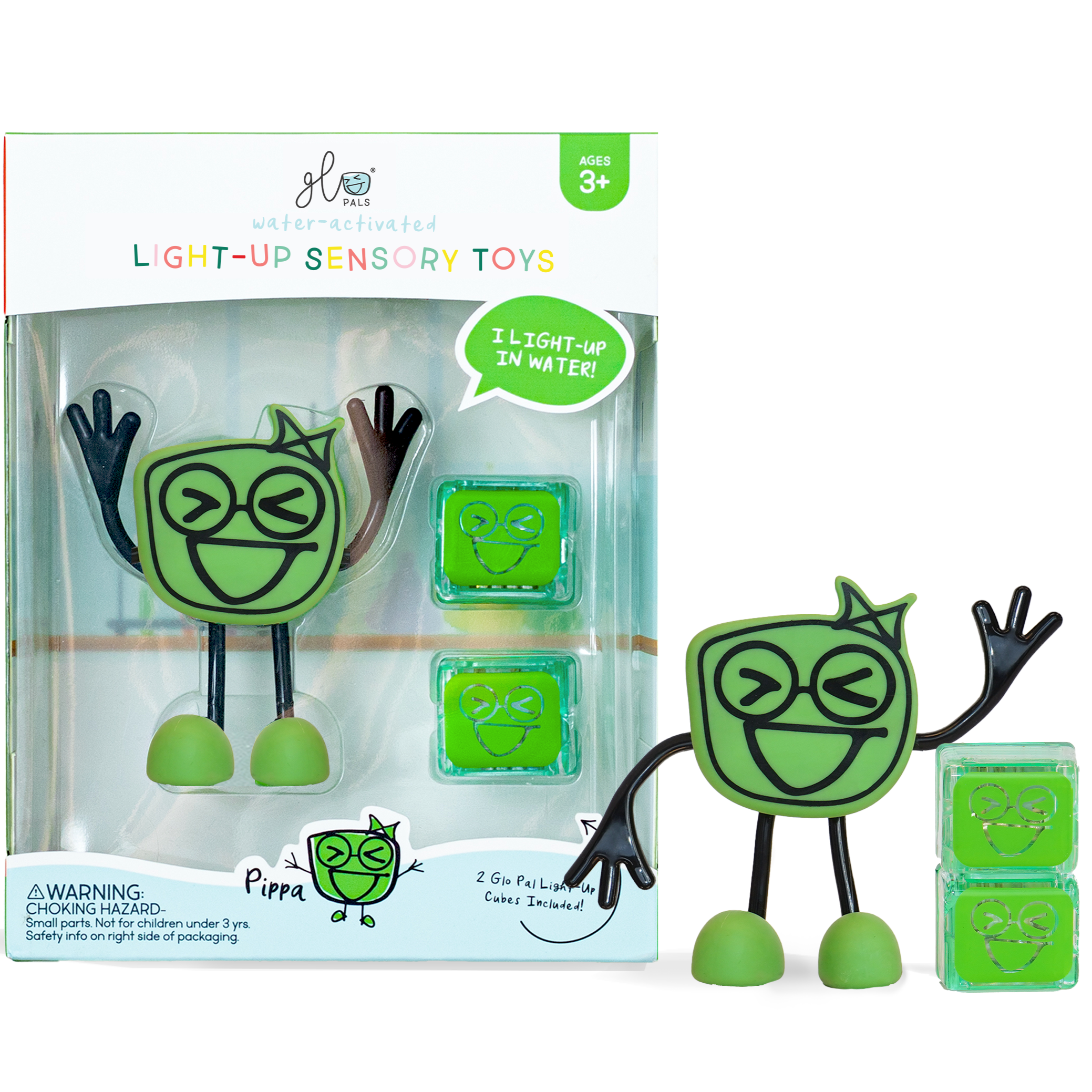 Glo Pals Light Up Sensory Toy Badspeeltje Groen | Pippa