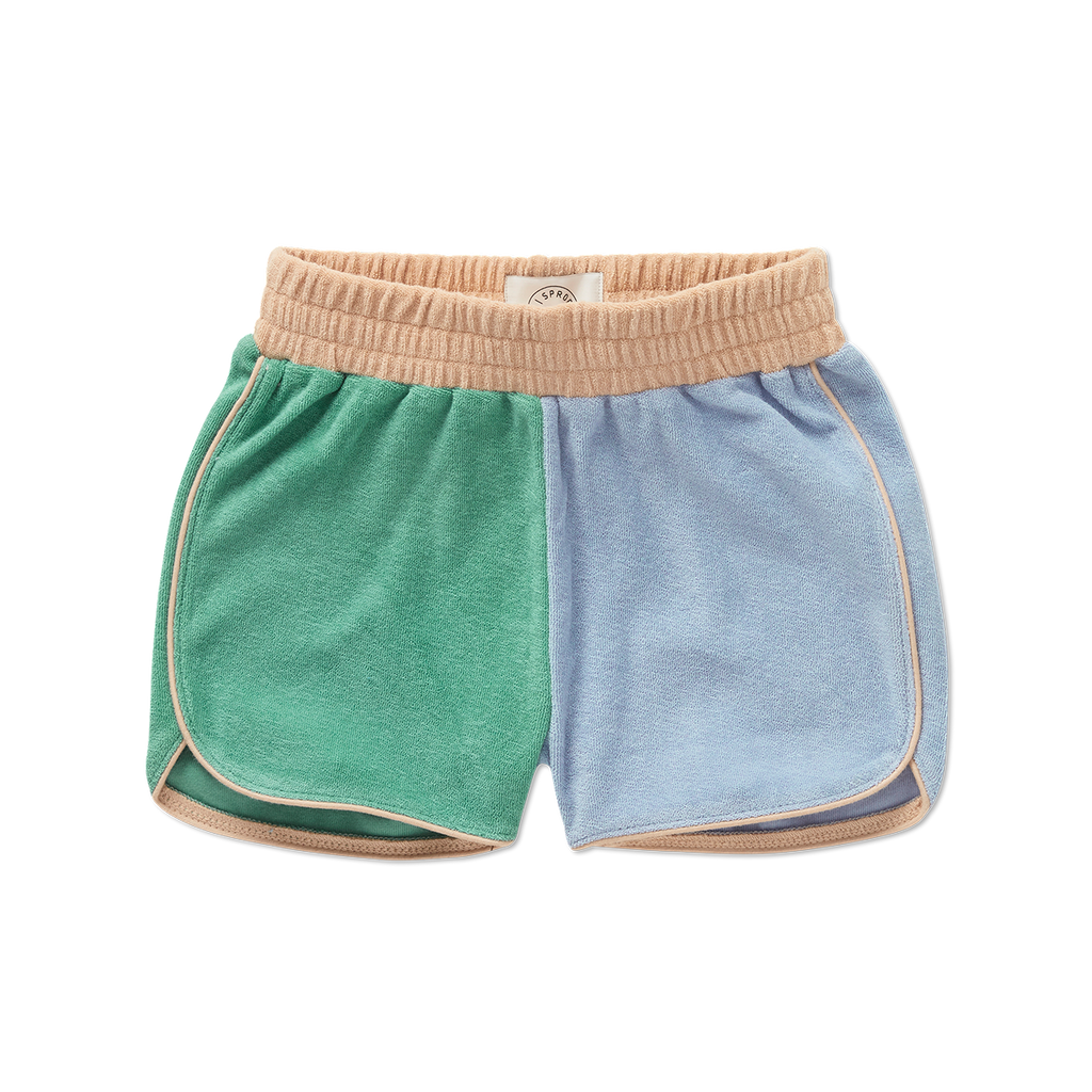 Sproet & Sprout Terry Sport Short Colourblock | Misty Blue