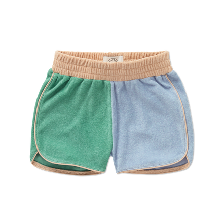 Sproet & Sprout Terry Sport Short Colourblock | Misty Blue