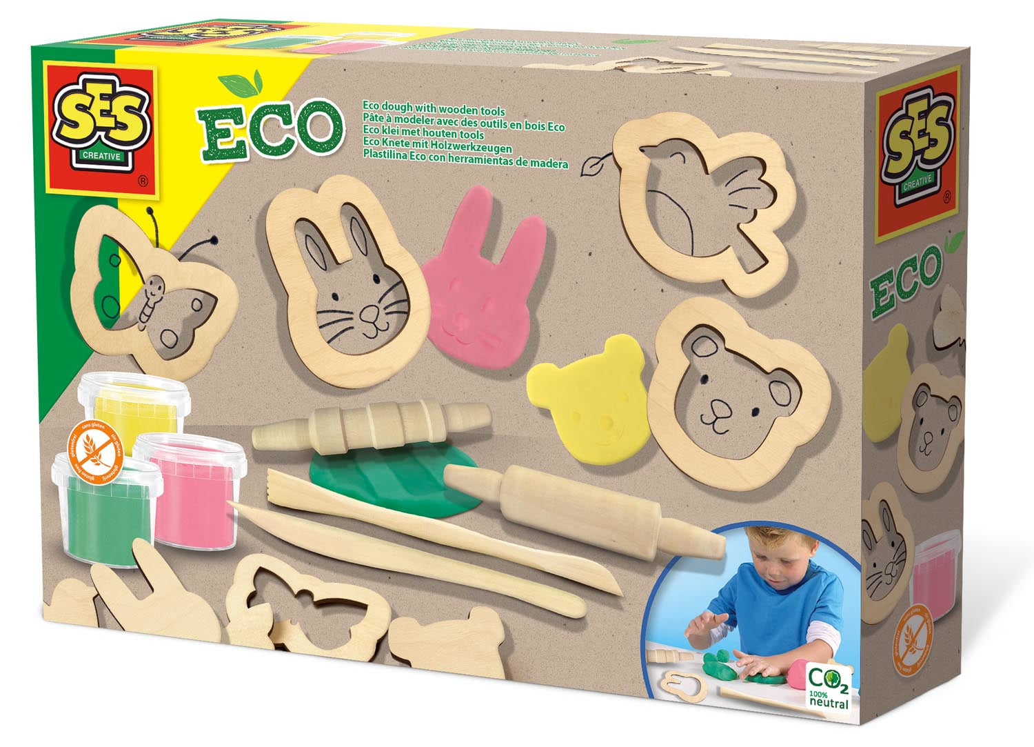 SES Creative Eco Klei Met Houten Tools