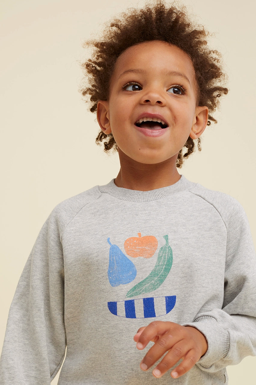 Sproet & Sprout Raglan Sweatshirt Fruit | Grey Melee