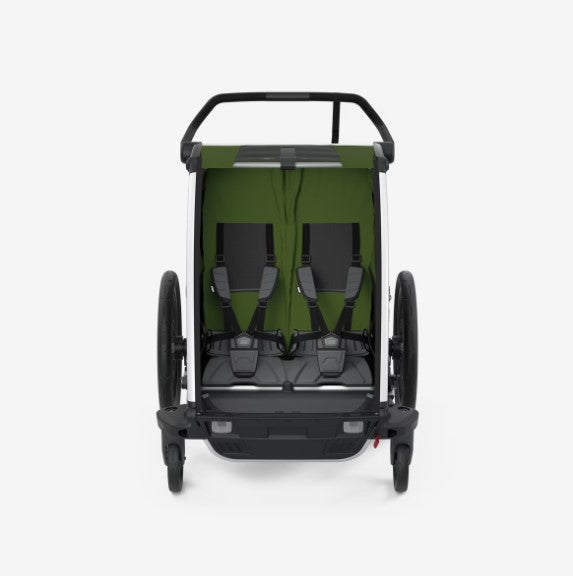 Thule Dubbelzit Fietstrailer Chariot Cab | Aluminium Cypress Green