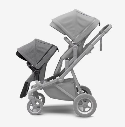 Thule Sleek Zitje Voor Dubbele Buggy | Black/Grey Melange