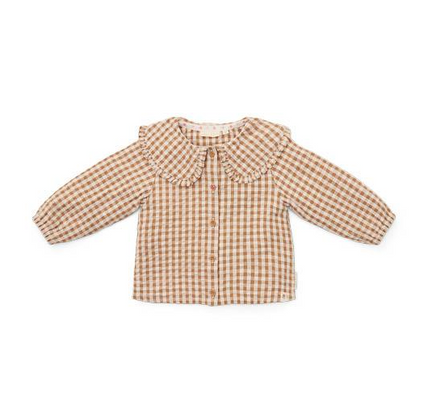 Little Dutch T-Shirt Lange Mouw | Brown Check