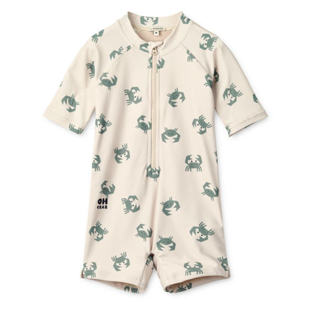 Liewood Max Printed Zwem Jumpsuit Met Korte Mouwen | Crab / Sandy