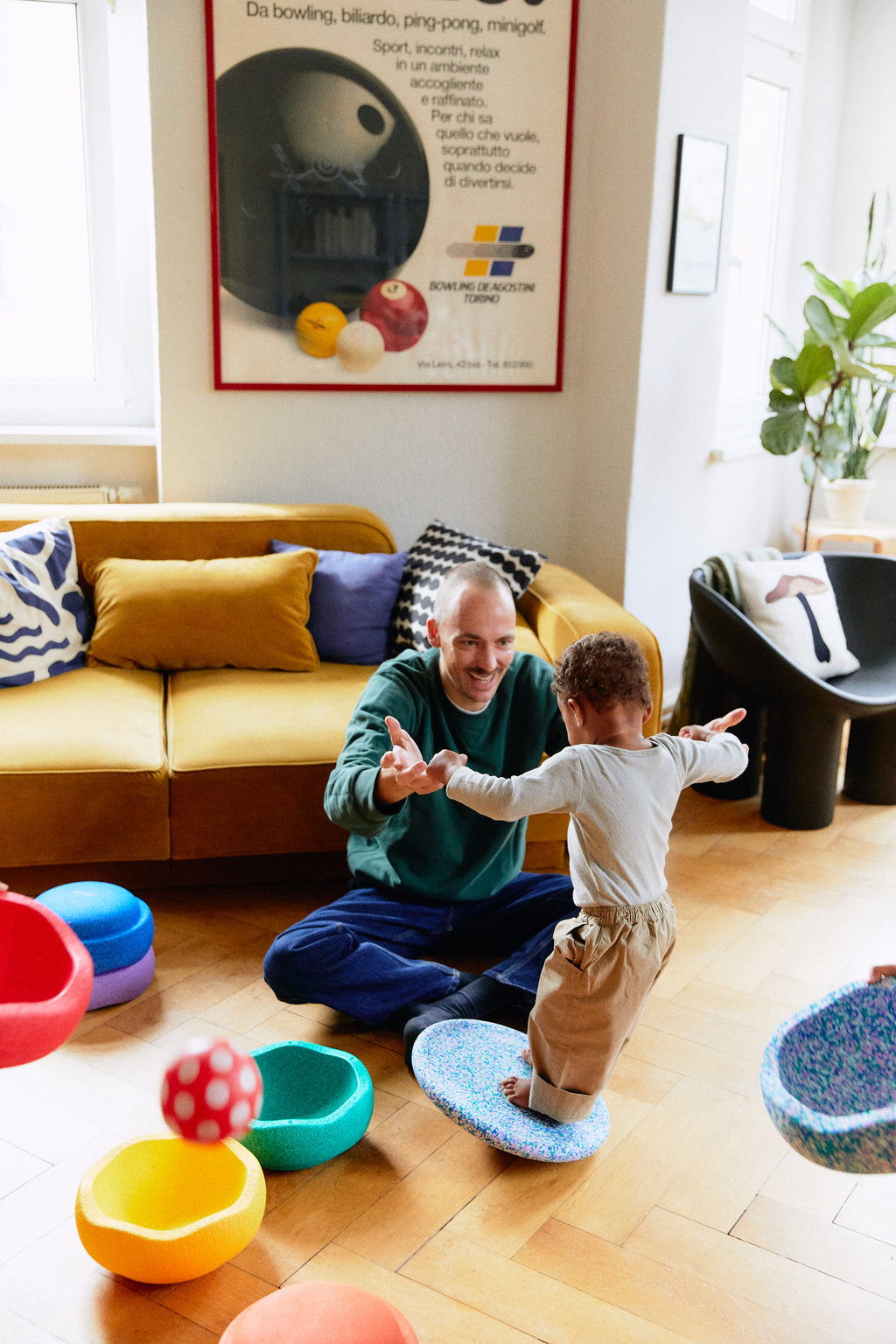 Stapelstein Winter Special Rainbow Set 7 + Balance Board | Classic