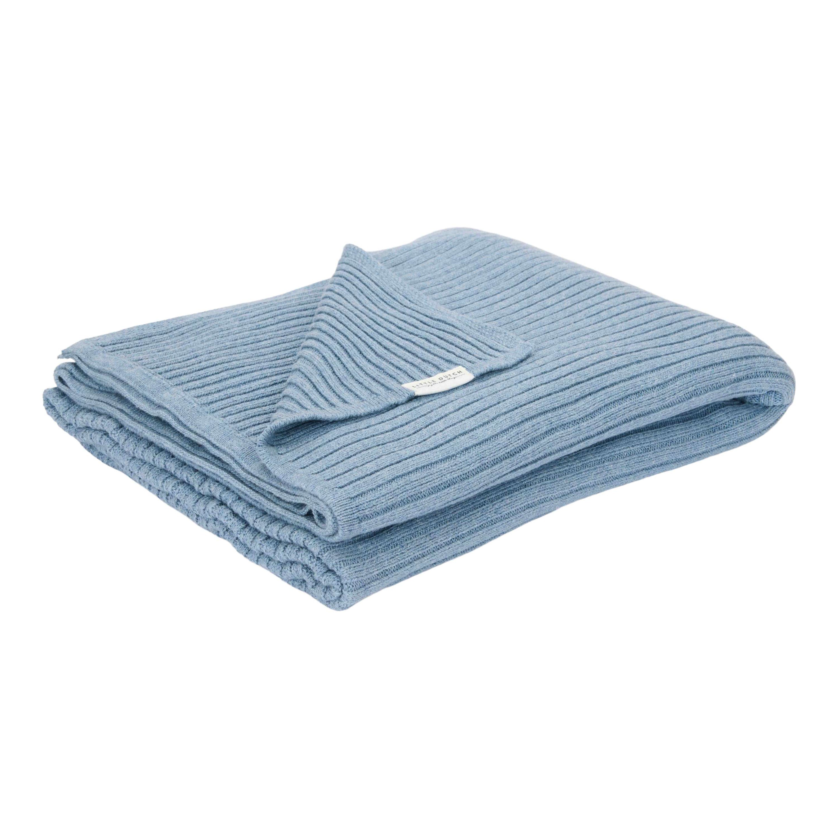 Little Dutch Wiegdeken Gebreid Pure Denim Blue | Blauw