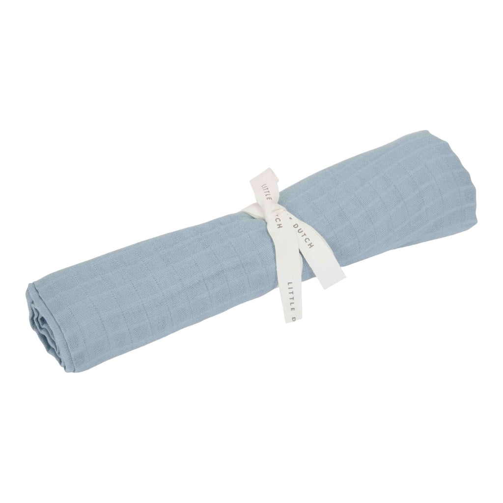 Little Dutch Swaddle Doek Hydrofiel 120x120 Pure Denim Blue | Blauw