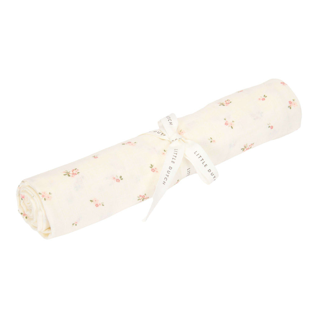 Little Dutch Swaddle Doek Hydrofiel 120x120 Fairy Blossom | Wit