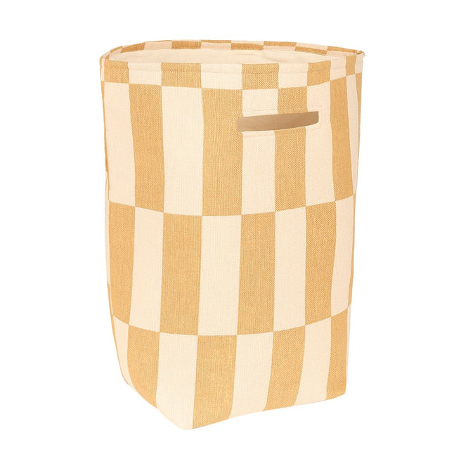 Nobodinoz Opbergmand Toybag 56x44x28cm | Mustard And Sand Tiles