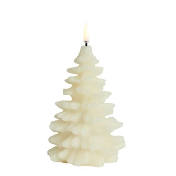 Uyuni LED Kaars Kerstboom Christmas Tree Candle 10x15 cm | Ivory Smooth