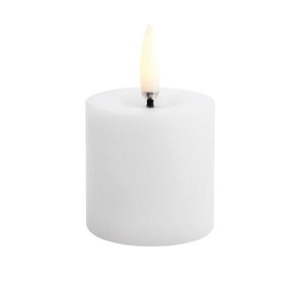 Uyuni LED Kaars Pillar Melted Candle 5x4,5 cm | Nordic White Smooth