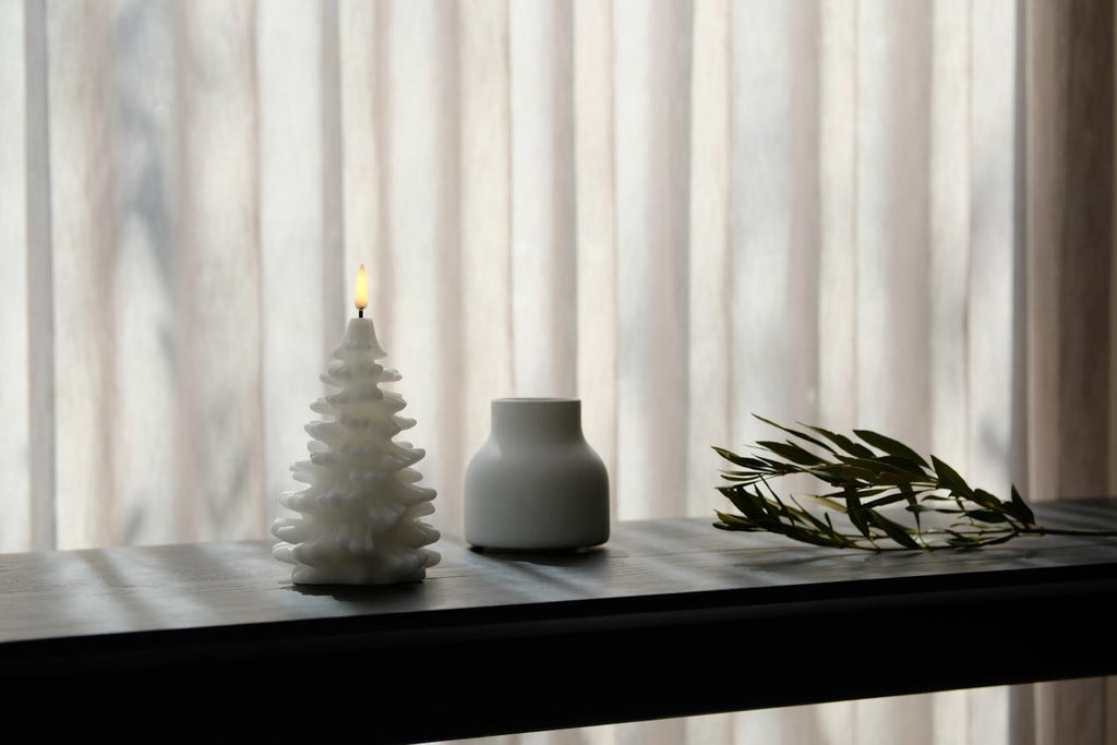 Uyuni LED Kaars Kerstboom Christmas Tree Candle 10x15 cm | Ivory Smooth