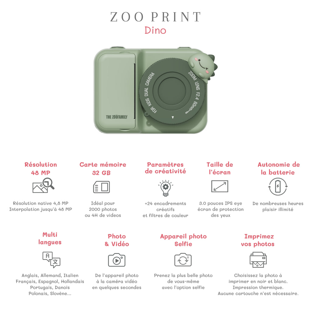 The Zoofamily Zoo print | dino green