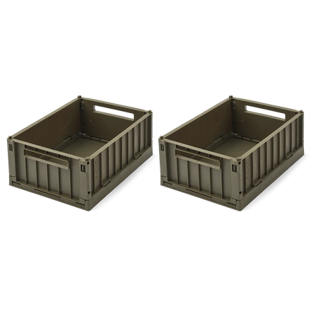 Liewood Weston Storage Box 2 Pack Small | Army Brown