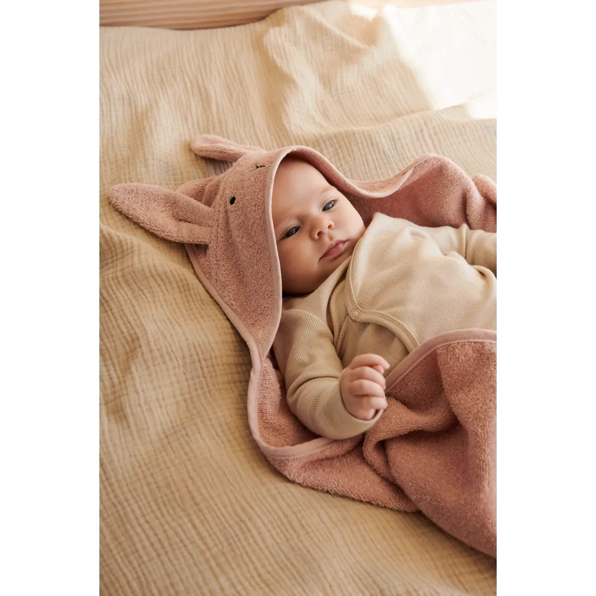 Liewood Albert Sheep Hooded Towel Badcape | Rabbit Rose