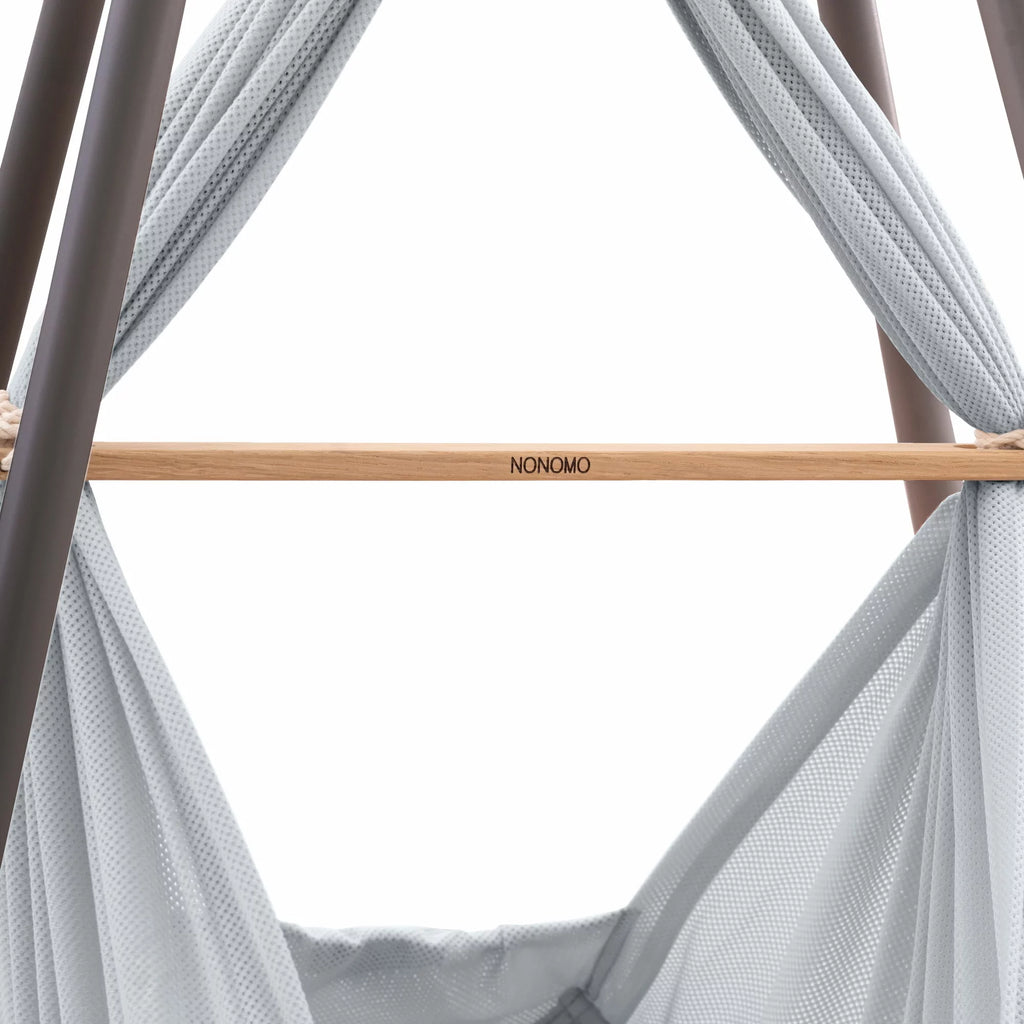 Nonomo Heavenly Dreams Baby Premium Wieg Stone Grey + Move +  Tipi Stand (stokken) Antraciet