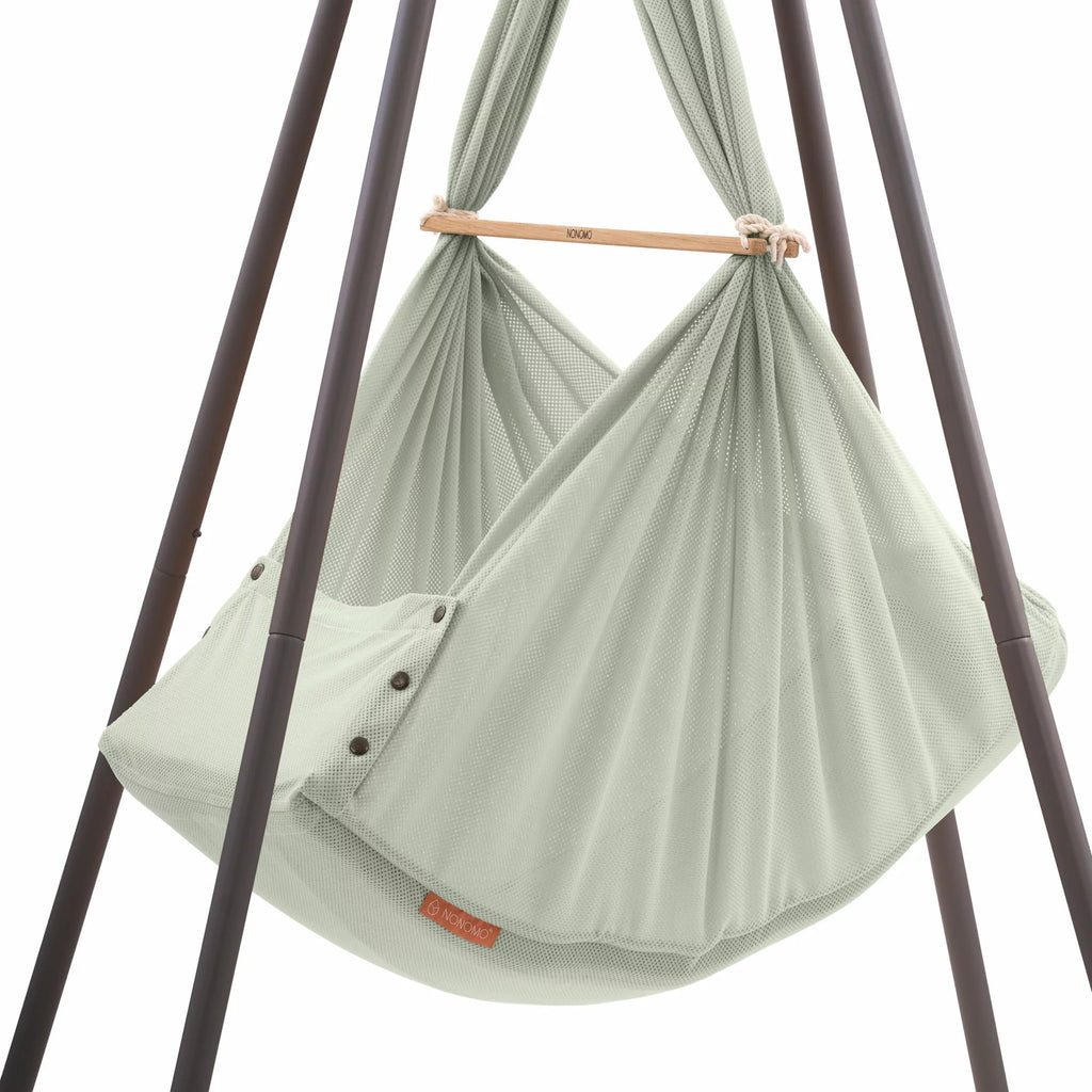 Nonomo Heavenly Dreams Baby Premium Wieg Olive + Move + Tipi Stand (stokken) Antraciet