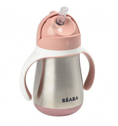 Béaba RVS Drinkbeker met rietje 250ml | Roze