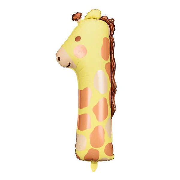 Party Deco Folie Ballon | Nummer 1 Giraffe