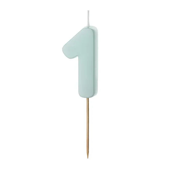 Party Deco Kaarsje Nummer "1" | Light Blue