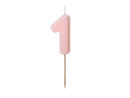 Party Deco Kaarsje Nummer "1" | Light Pink