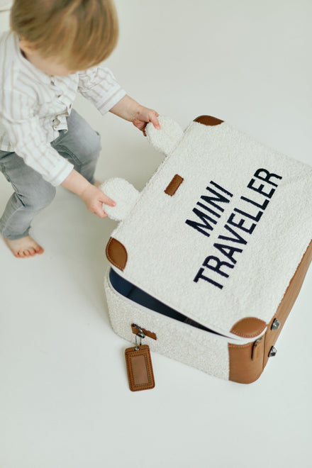 Childhome Mini Traveller Valiesje | Teddy Ecru