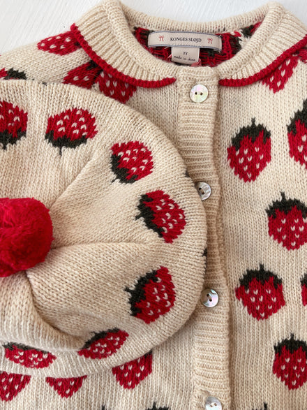 Konges Sløjd Belou Knit Collar Cardigan | Strawberry