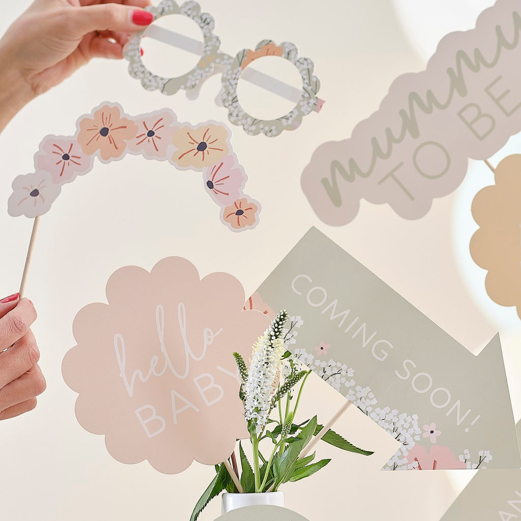 Ginger Ray Floral Baby Photo Booth Props