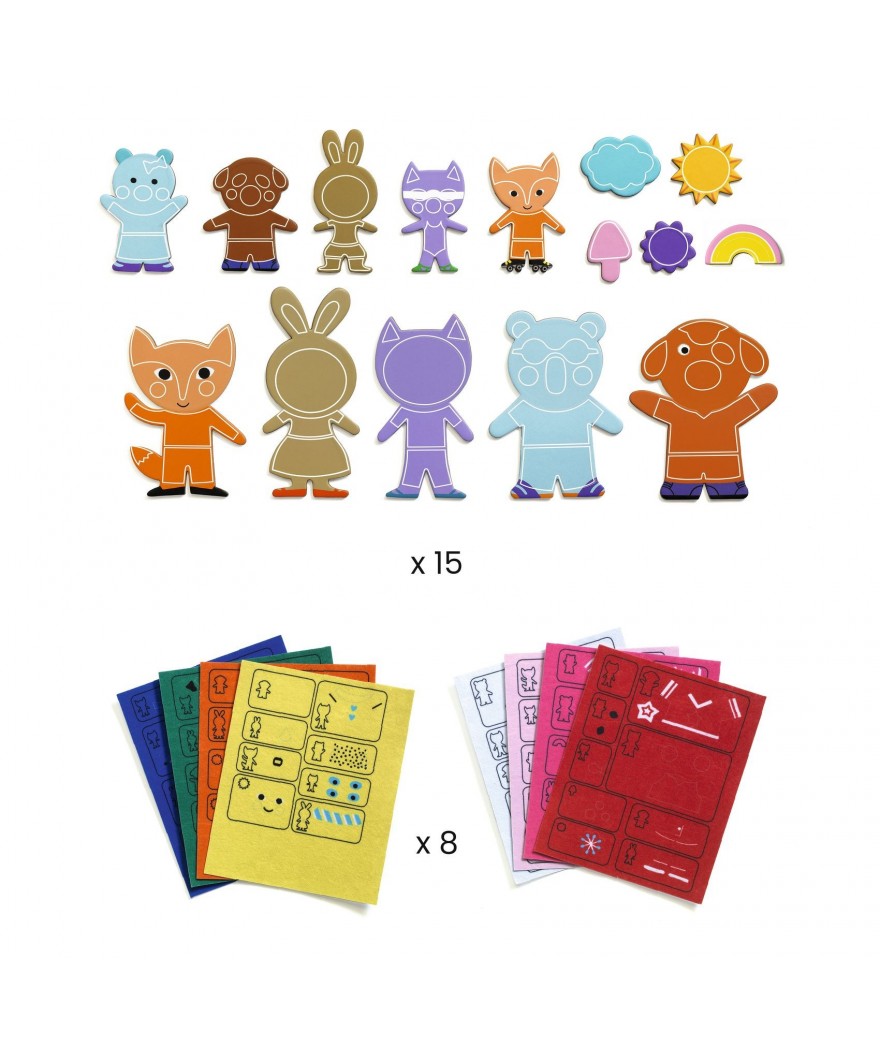 Djeco DIY Dierenmagneten Set 15 | Funky Family