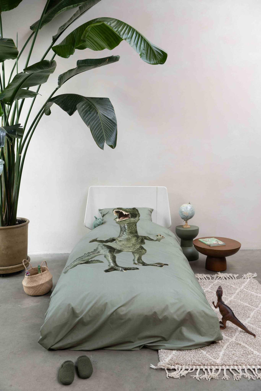 SNURK dekbedset 140x200/220cm | Dino Green