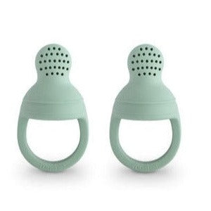 Mushie 2-Pack Silicone Fresh Food Feeder | Cambridge Blue