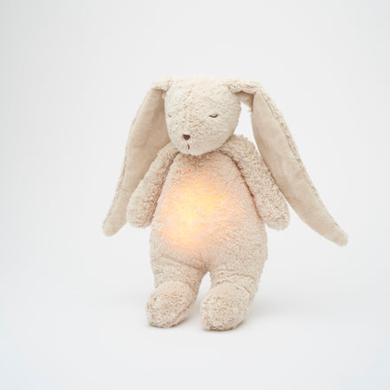 Moonie 2.0 upgrade - Knuffel Hartslag en Licht | Bunny Gray - Biologisch katoen