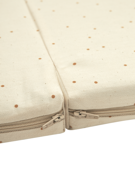 Nobodinoz Plooibare Eco Play Mat 100x100x4cm | Natural Honey Sweet Dots