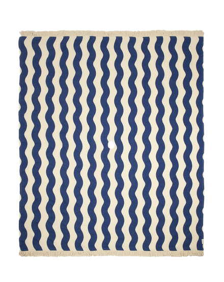 Nobodinoz Portofino Beach Strandlaken XL 146x175cm | Blue Waves Waffle