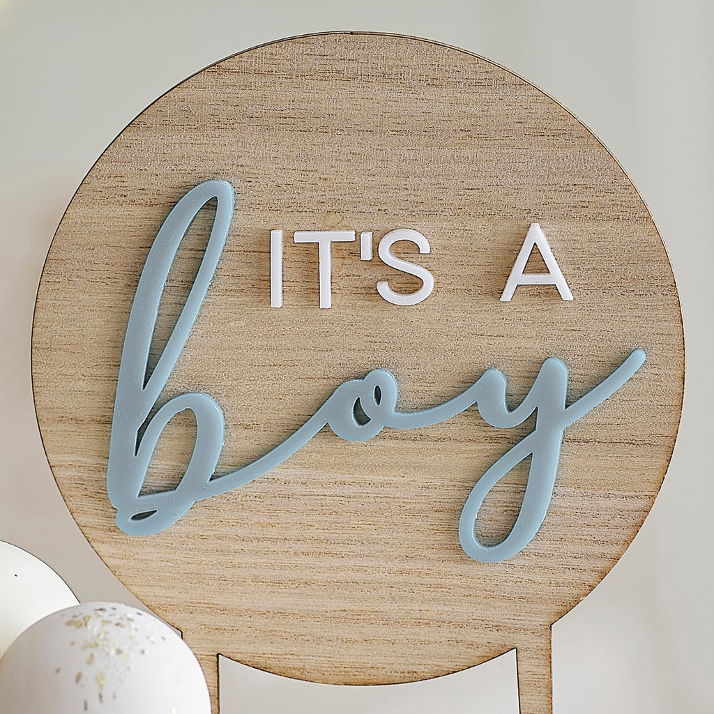 Ginger Ray Cake Topper - Houten It's a Boy