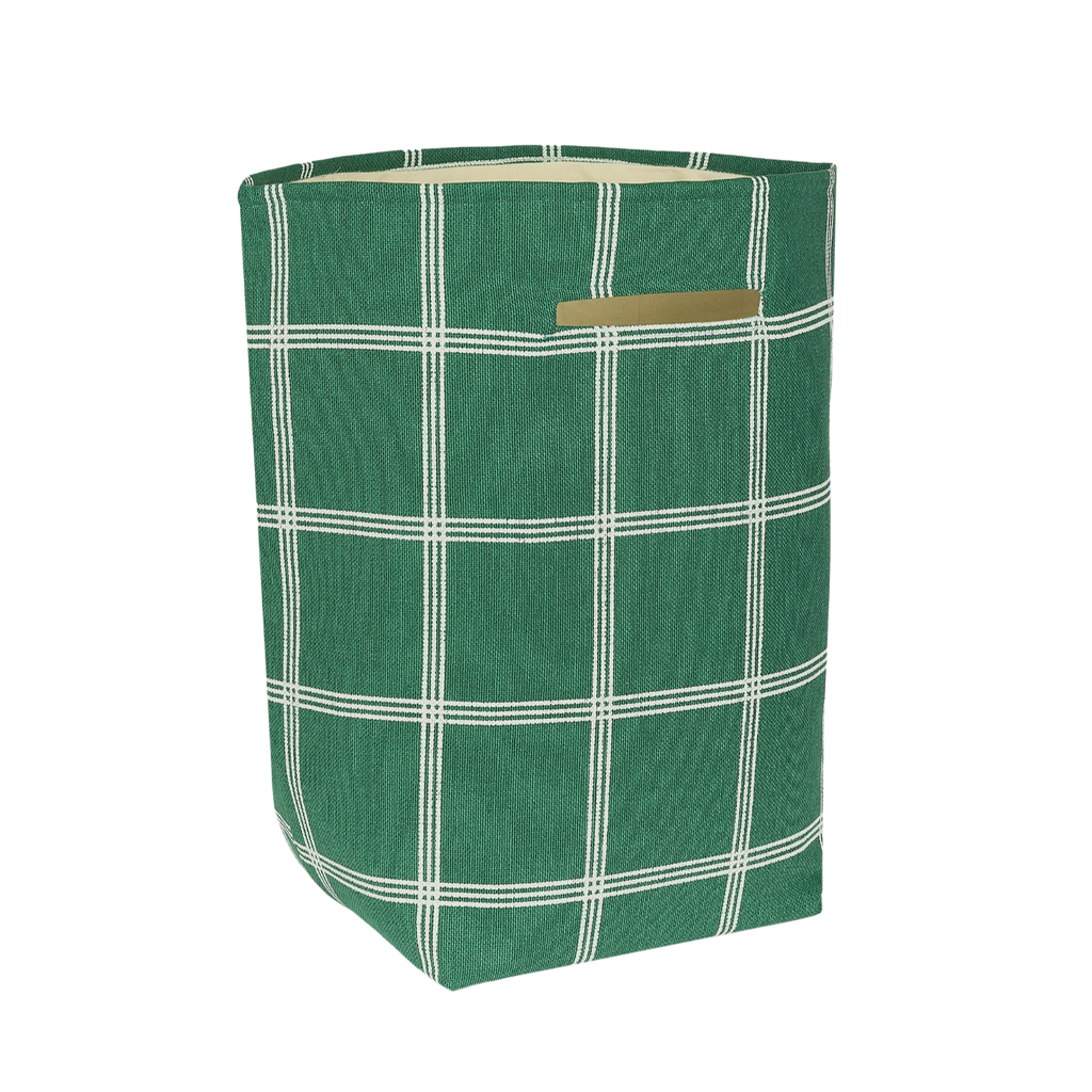 Nobodinoz Opbergmand Toybag 56x44x28cm | Green White Windowpane