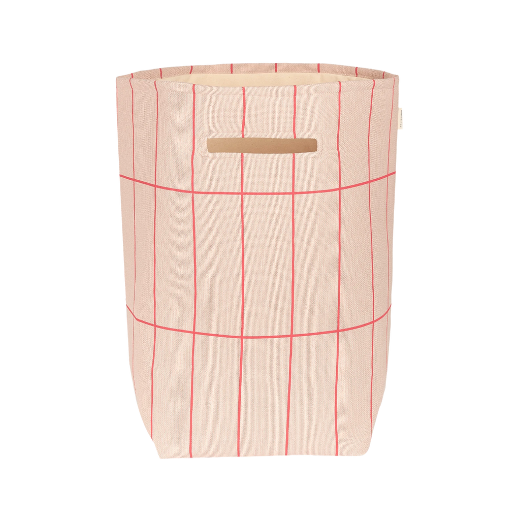 Nobodinoz Opbergmand Toybag 56x44x28cm | Pink Red Grid