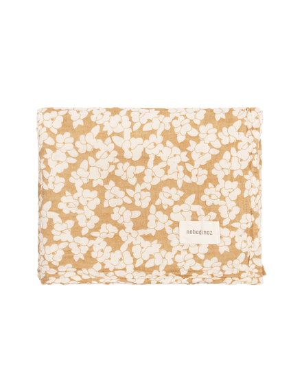 Nobodinoz Wabi Sabi Geboorte Geschenk Swaddle 70x70cm | Golden Brown Sakura