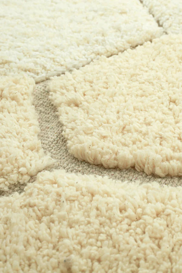 Lorena Canals Machinewasbaar Tapijt Rug Rond Ø140cm | Honeycomb Golden