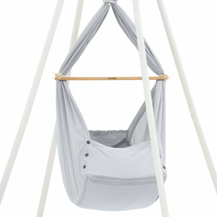 Nonomo Heavenly Dreams Baby Premium Wieg Stone Grey + Move + Tipi Stand (stokken) White