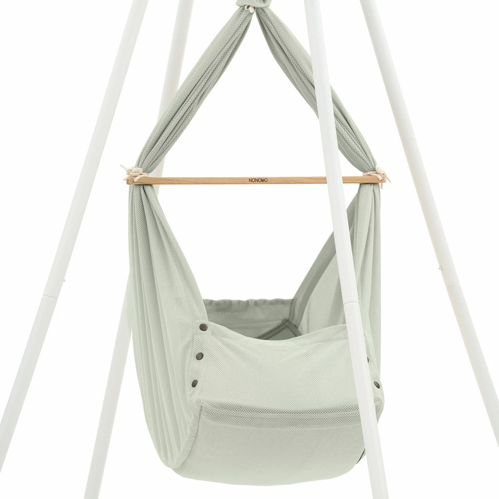 Nonomo Heavenly Dreams Baby Premium Wieg Olive + Move +  Tipi Stand (stokken) White