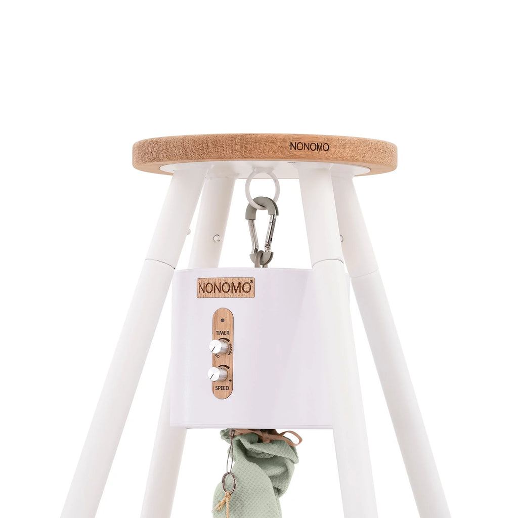 Nonomo Heavenly Dreams Baby Premium Wieg Olive + Move +  Tipi Stand (stokken) White