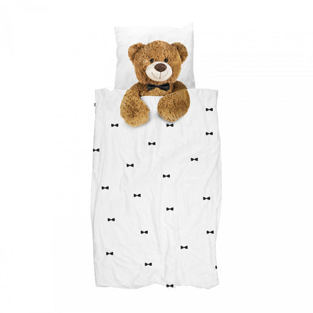 SNURK dekbedset 140 x 200/220cm Teddy - DE GELE FLAMINGO - Kids concept store 