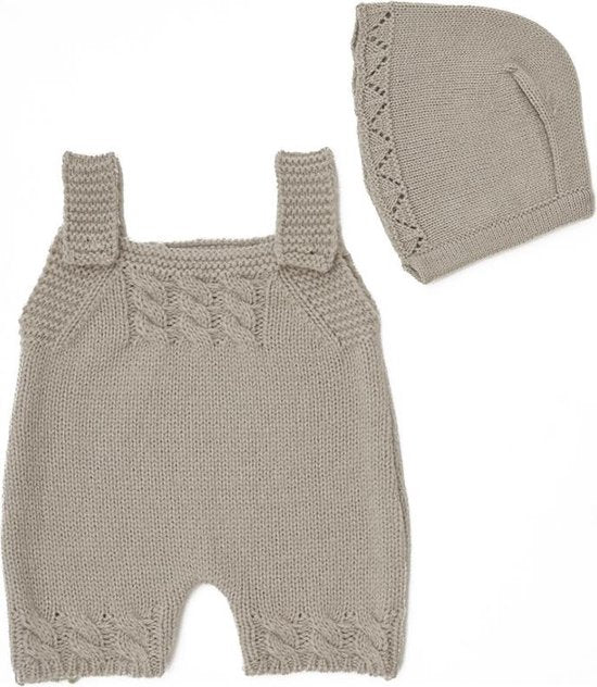 By Astrup Poppenkleding Boxpakje Met Muts | Taupe  *