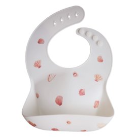 Mushie Bibs Siliconen Slab - Sea Shells Ivory