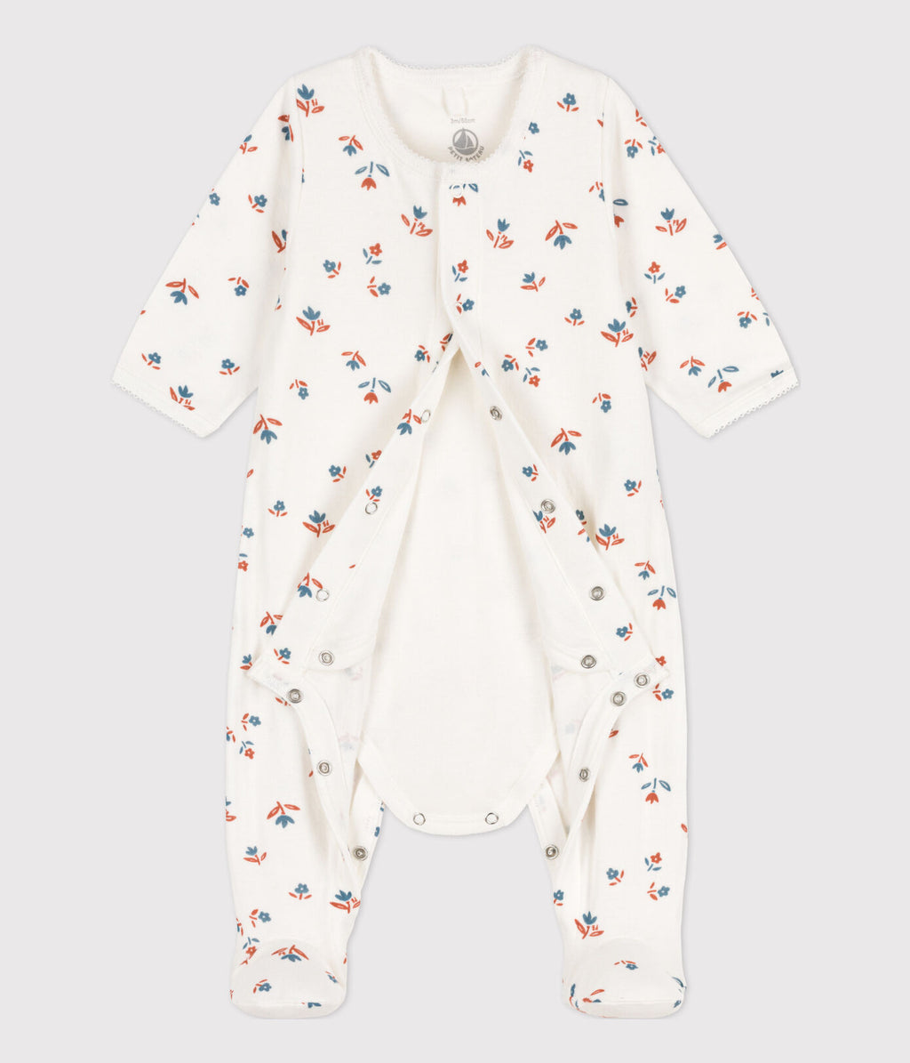 Petit Bateau Baby Pyjama Tubic | Marshmallow Flowers  *