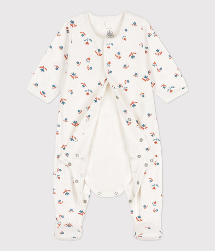 Petit Bateau Baby Pyjama Tubic | Marshmallow Flowers  *