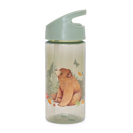 Petit Monkey Drinkfles 380ml | Bear And Friends Sage Green