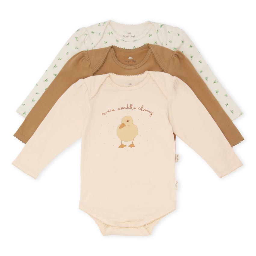 ZZZ Konges Sløjd 3-Pack Longsleeve Body | Apple Petales / Tobacco / Duckling *